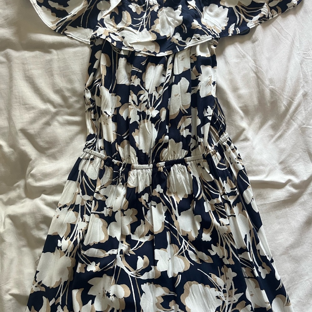 Floral Black and White Dress